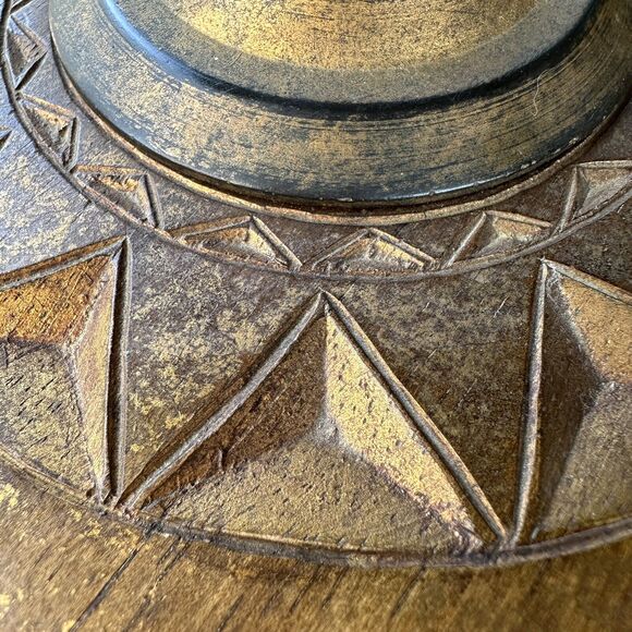 Vintage Burmese-Style Gold Wooden Lidded Bowl - Picture 6 of 12